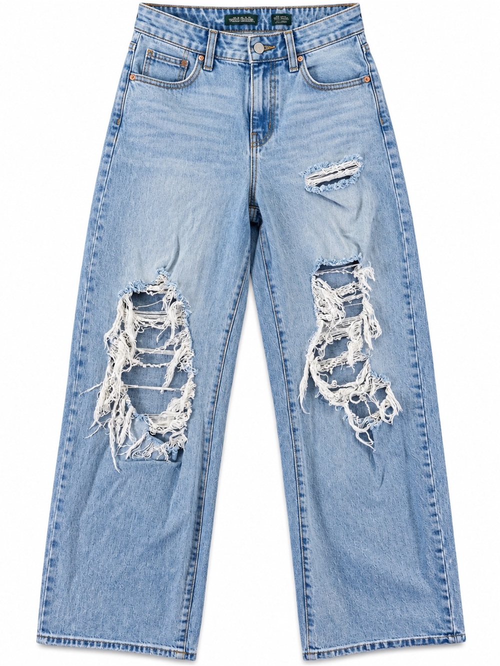 Wild Fable Highest Rise Baggy Distressed Jeans Light Wash Size 8 29R